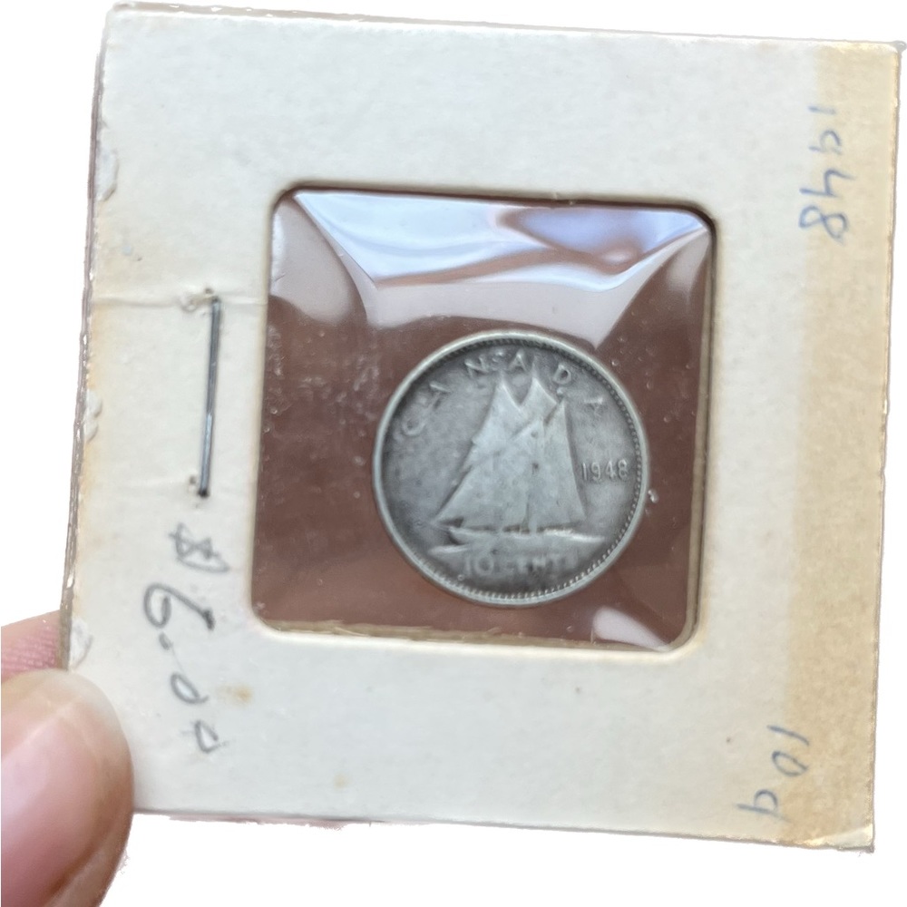1948 CANADA 10 CENTS - George VI - SILVER